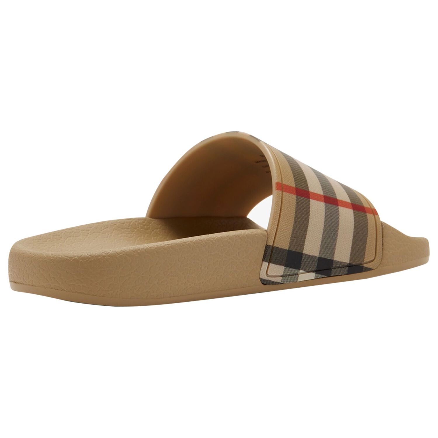 Beige Burberry Check Sliders, 1, hi-res