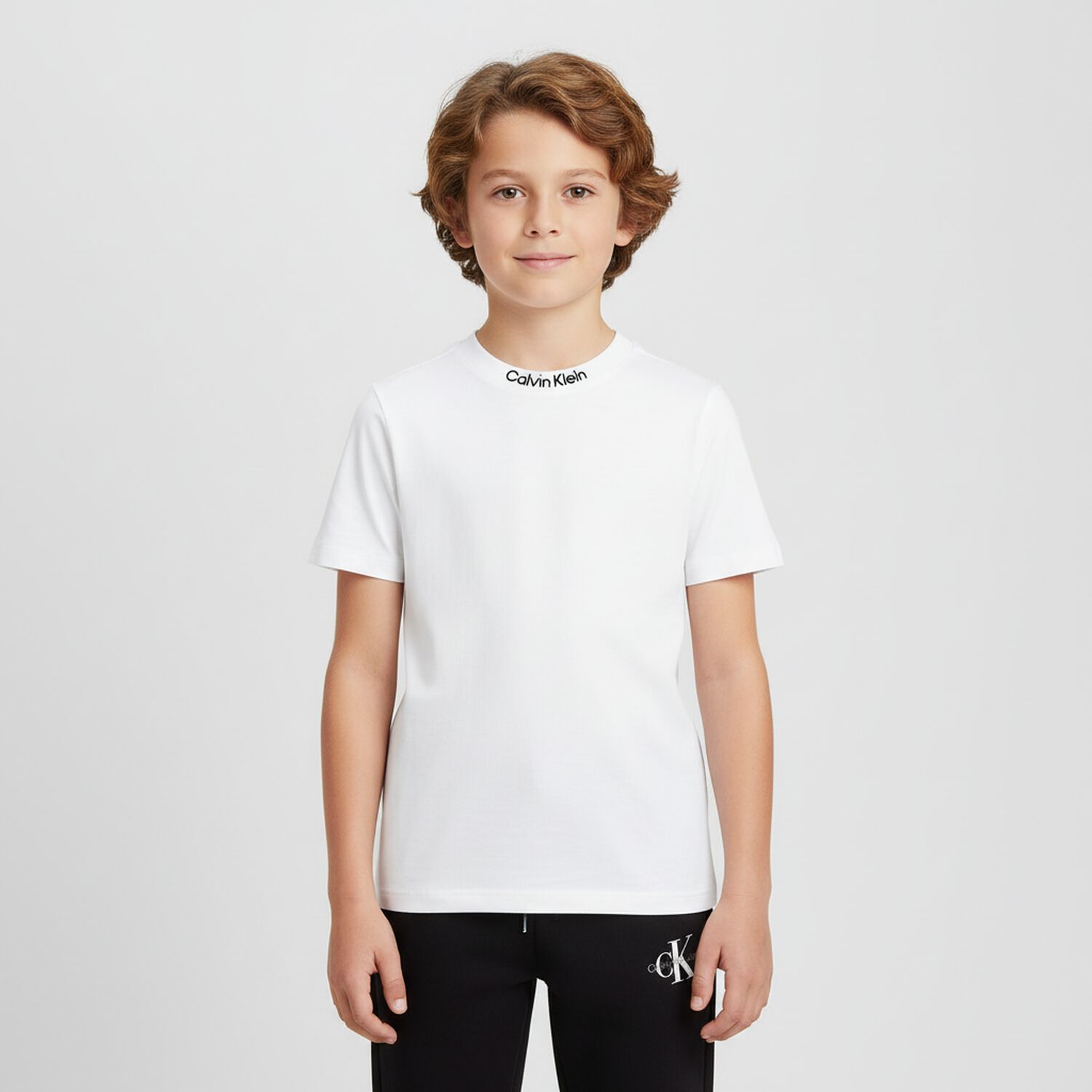 Boys Beige & White Logo T-Shirts ( 2-Pack ), 2, hi-res
