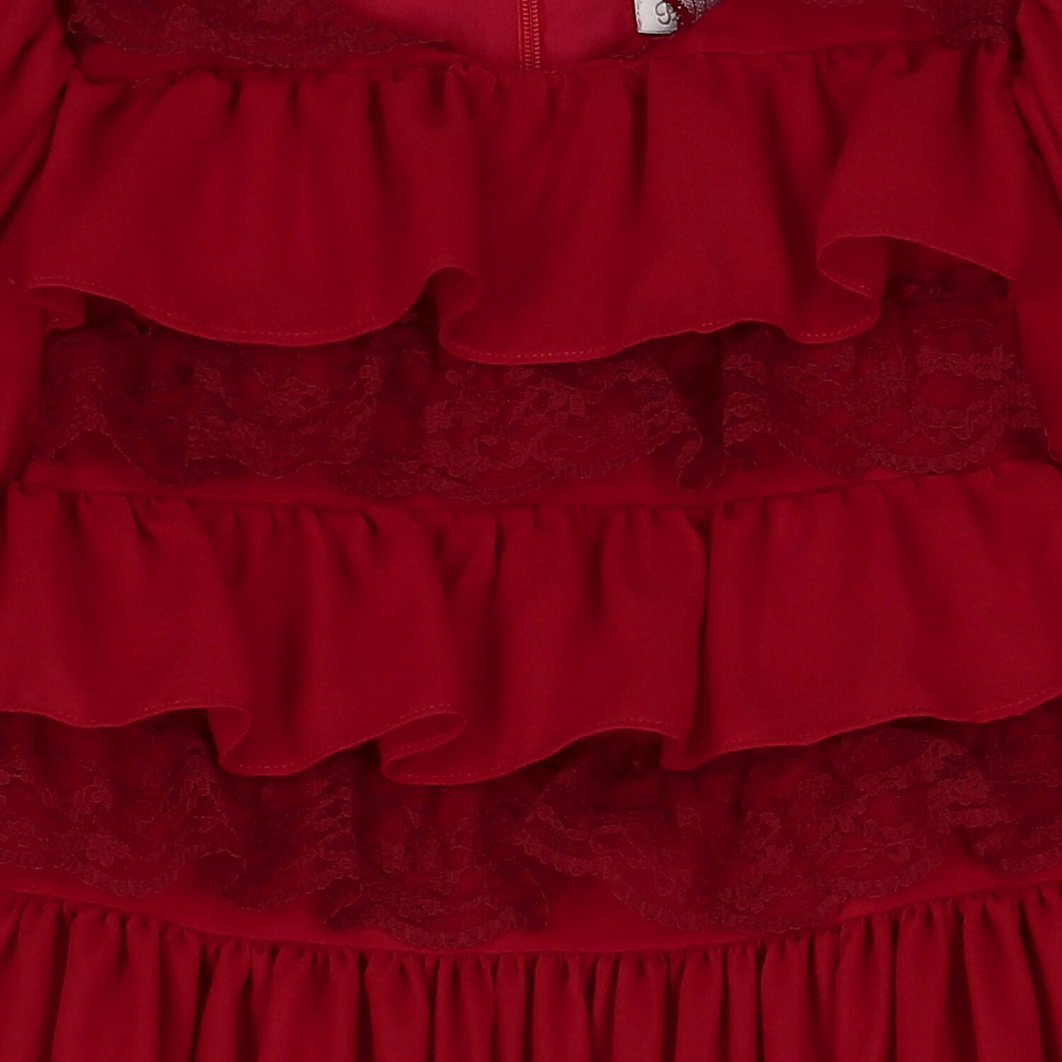 Girls Red Chiffon Dress, 1, hi-res