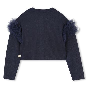Girls Navy Blue Knitted Cardigan
