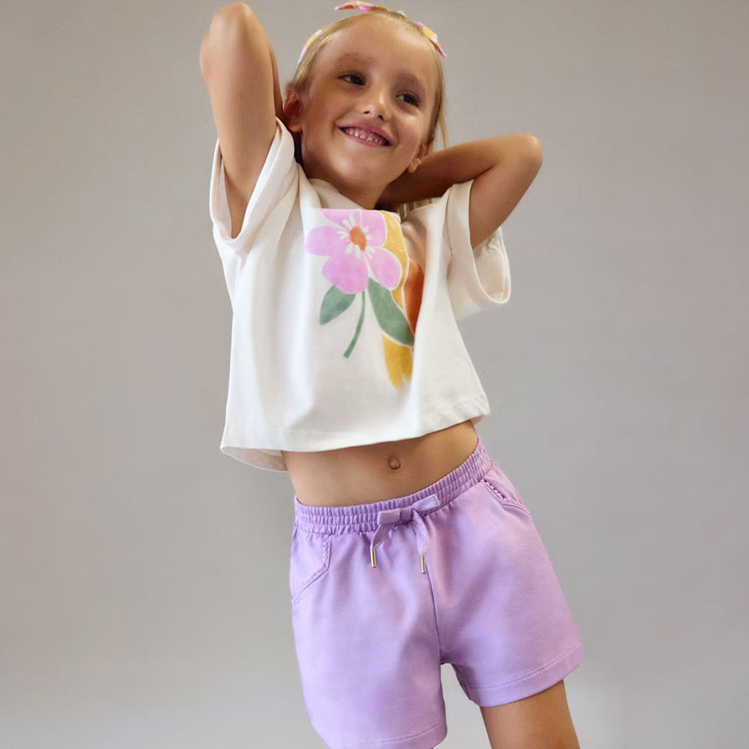 Girls Ivory T-Shirt & Headband Set, 1, hi-res