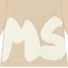 Beige Logo Long Sleeve Top, 1, hi-res