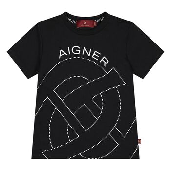Younger Boys Black Logo T-Shirt