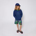 Boys Navy & Green Logo Shorts, 1, hi-res