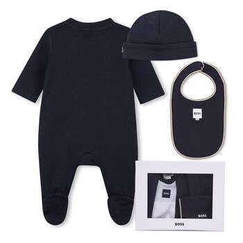 Baby Boys Naby Blue Logo Babygrow Gift Set