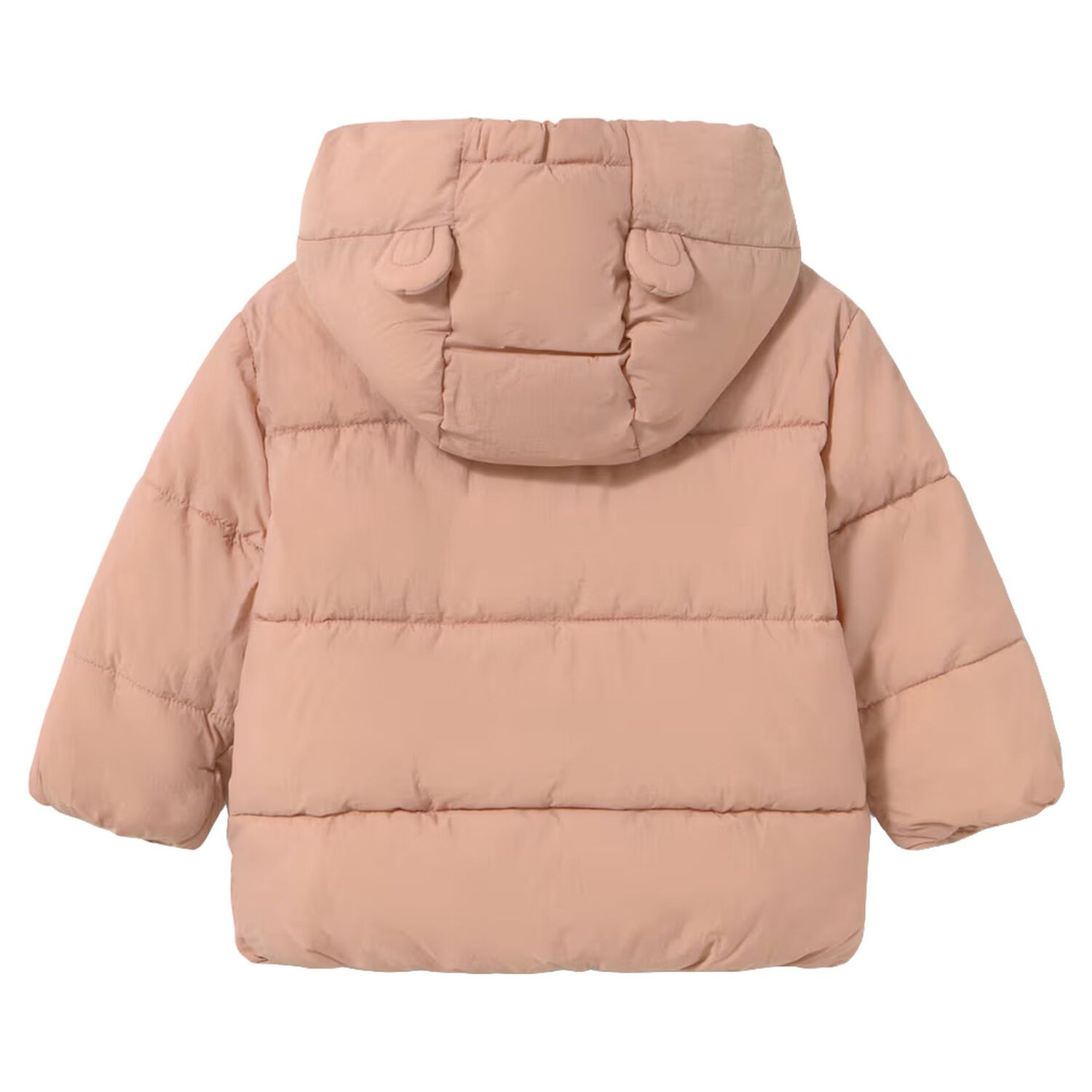 Younger Girls Pink Teddy Bear Puffer Jacket, 1, hi-res