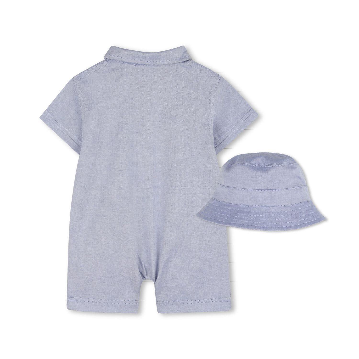 Baby Boys Blue Logo Romper & Hat Gift Set, 1, hi-res