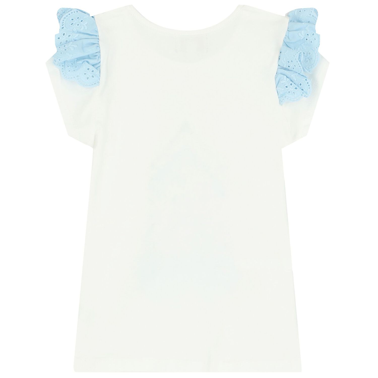 Girls Blue & White Broderie Anglaise Skirt Set, 2, hi-res