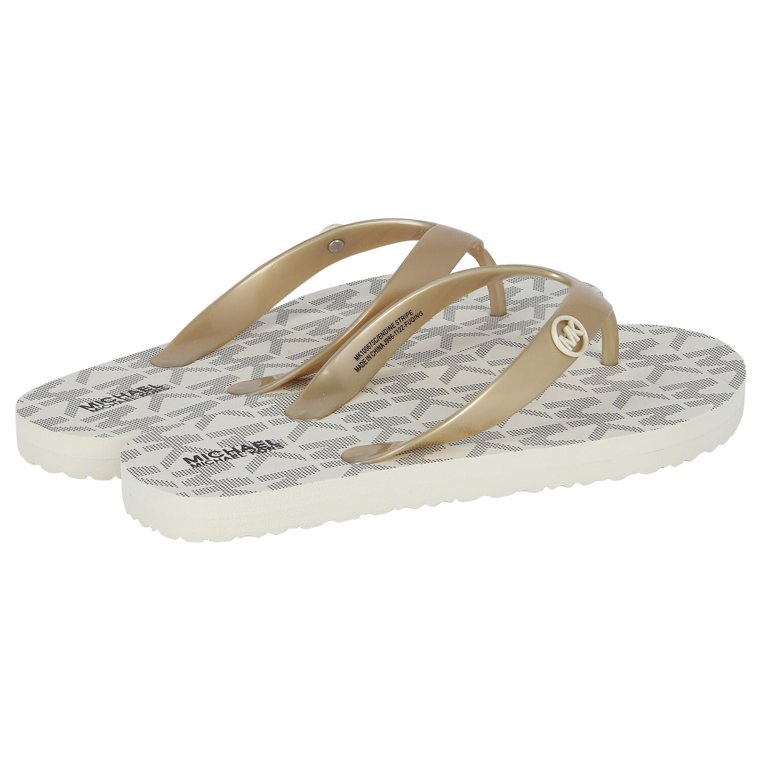 Girls Ivory Logo Flip Flops, 1, hi-res
