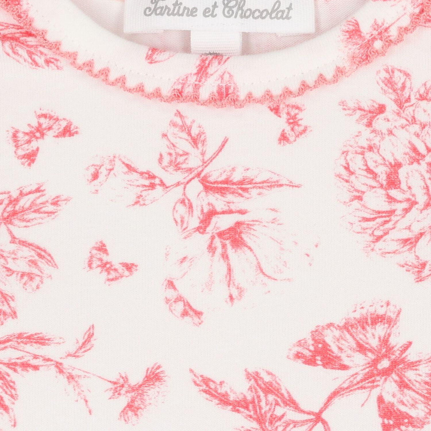 Baby Girls White & Red Floral Pyjama Set, 1, hi-res