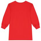 Girls Red Bow Logo Dress, 2, hi-res