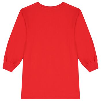 Girls Red Bow Logo Dress