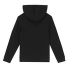 Girls Black Logo Hooded Top, 1, hi-res