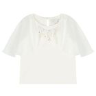 Girls Ivory & Beige Floral Skirt Set, 1, hi-res