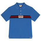 Boys Blue Polo Shirt, 1, hi-res