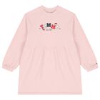 Girls Pink Logo Sweatshirt Dress, 1, hi-res