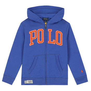 Boys Blue Logo Zip Up Top