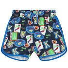 Boys Navy Blue Logo Swim Shorts, 1, hi-res