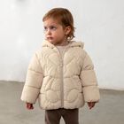 Younger Girls Beige Teddy Bear Puffer Jacket, 2, hi-res