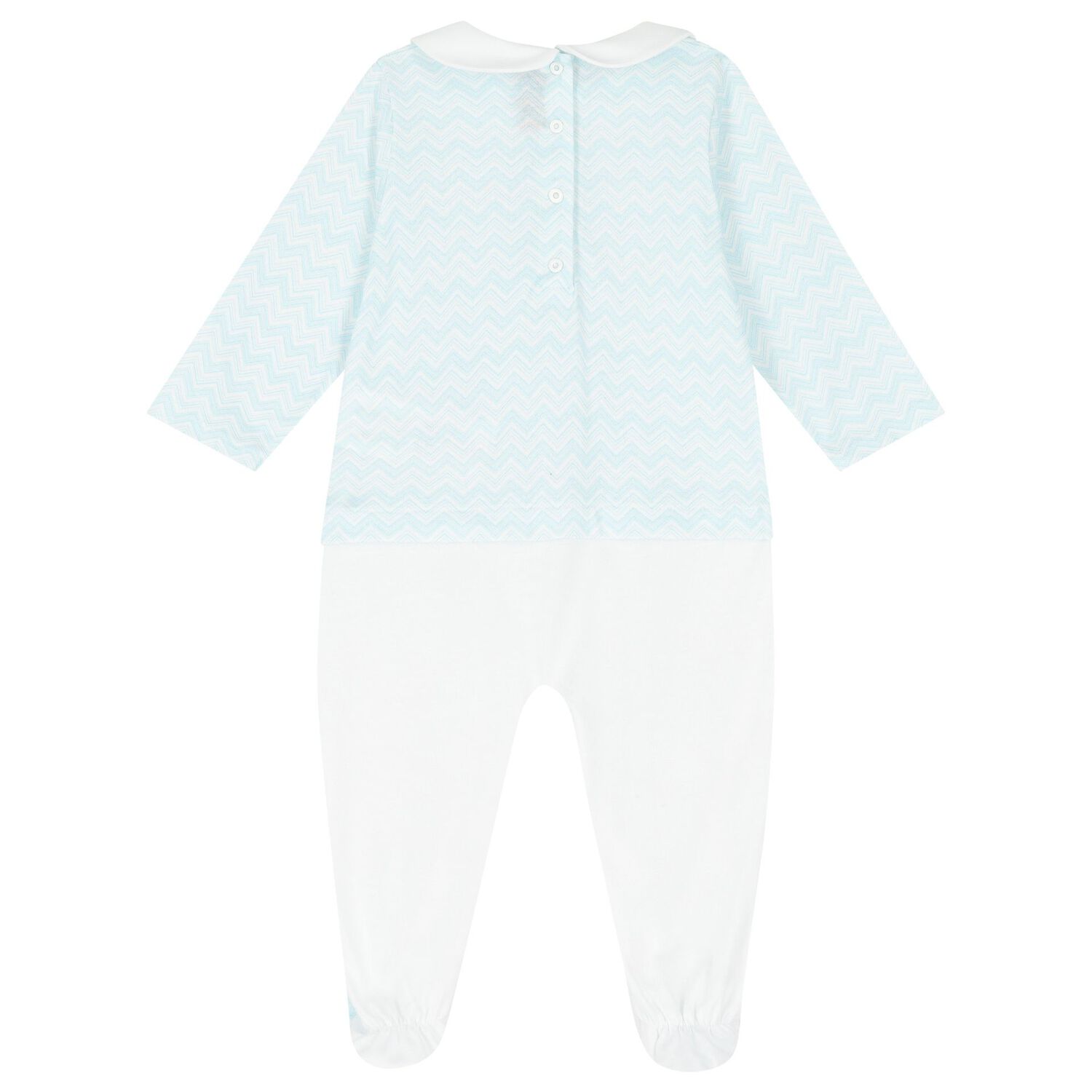 Baby Boys Blue & White Zig Zag Logo Babygrow Gift Set, 1, hi-res
