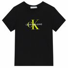 Boys Black Logo T-Shirt, 1, hi-res