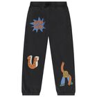 Boys Black Graphic Joggers, 1, hi-res