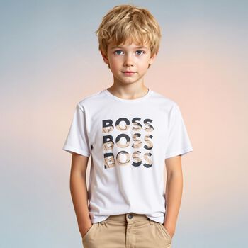 Boys White Logo T-Shirt