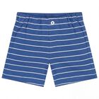 Younger Boys White & Blue Shorts Set, 1, hi-res