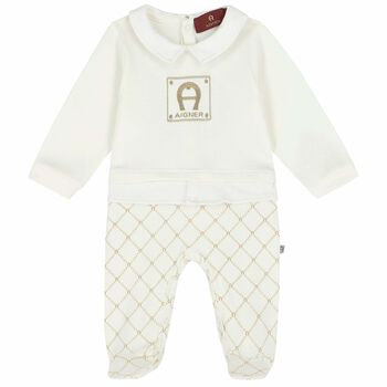 Ivory & Gold Logo Babygrow