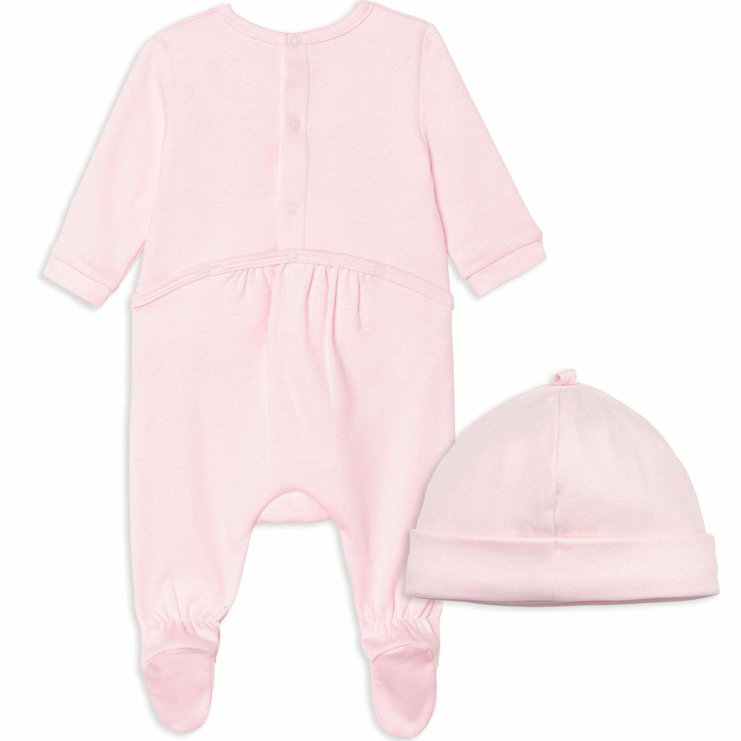 Baby Girls Pink Babygrow & Hat Set, 1, hi-res