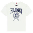 Boys White Varsity Logo T-Shirt, 1, hi-res