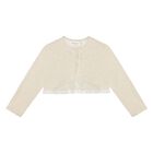 Baby Girls Gold Lace Trim Cardigan, 3, hi-res