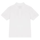 Boys White Logo Polo Shirt, 2, hi-res