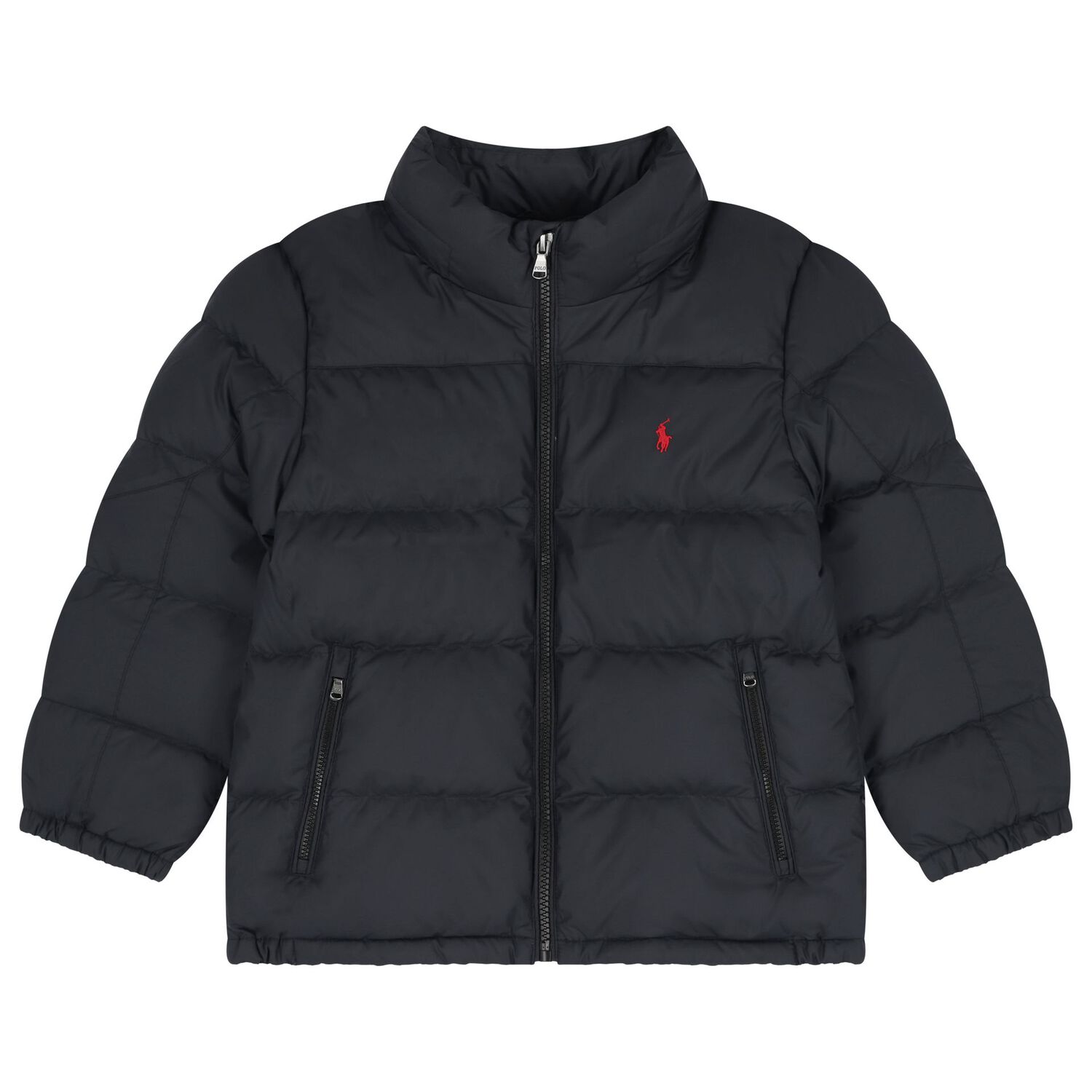 Boys Black Logo Puffer Jacket, 1, hi-res image number null