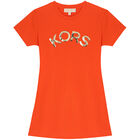 Girls Orange Logo Dress, 1, hi-res
