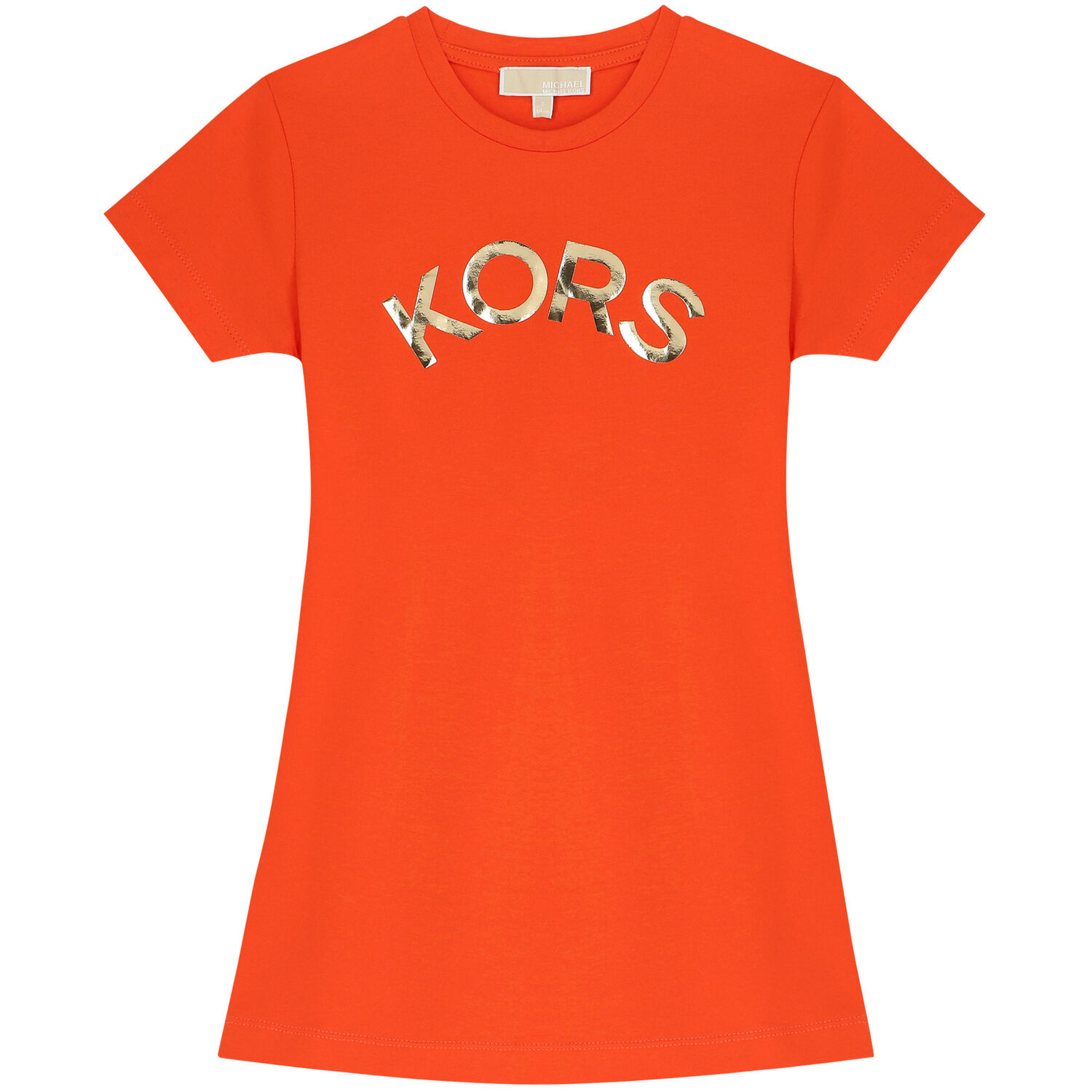 Girls Orange Logo Dress, 1, hi-res