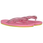 Girls Pink Logo Flip Flops, 1, hi-res