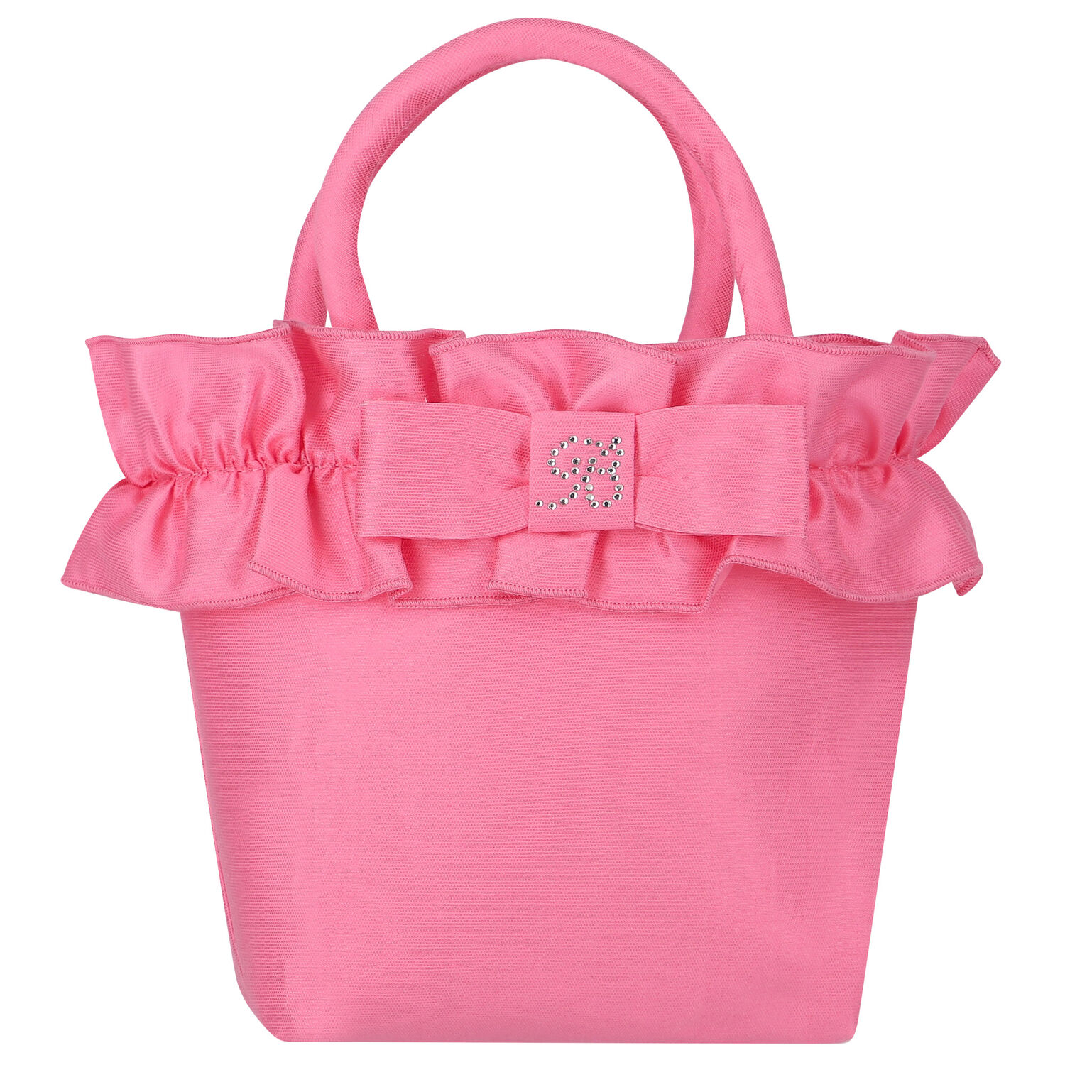 Girls Pink Logo Ruffled Bow Hand Bag, 1, hi-res image number null