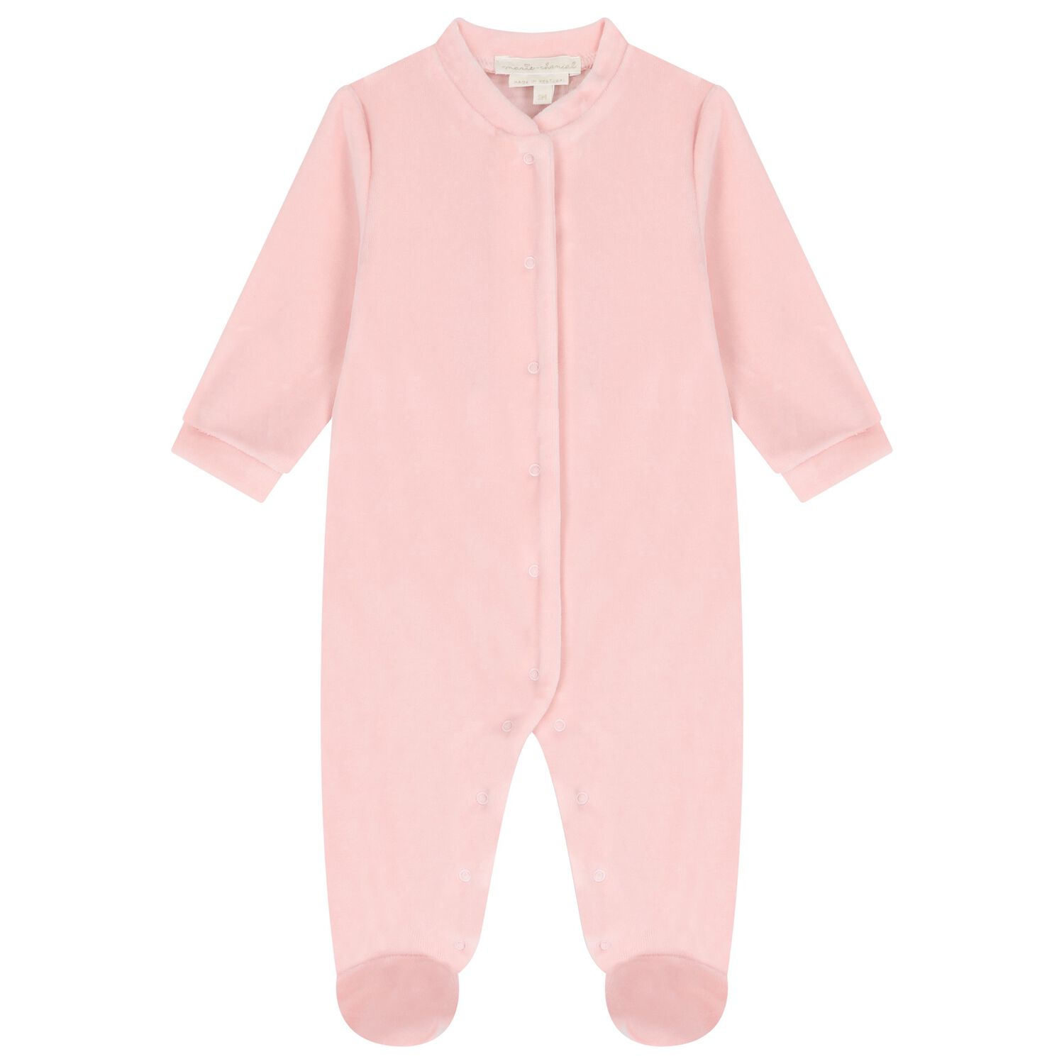 Baby Girls Pink Wings Velour Babygrow, 2, hi-res