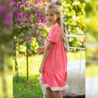 Girls Pink Flared Dress, 1, hi-res