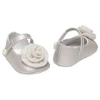Baby Girls Gold Flower Pre Walker Shoes, 4, hi-res