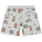 Younger Boys White & Grey Teddy Bear Shorts Set, 1, hi-res