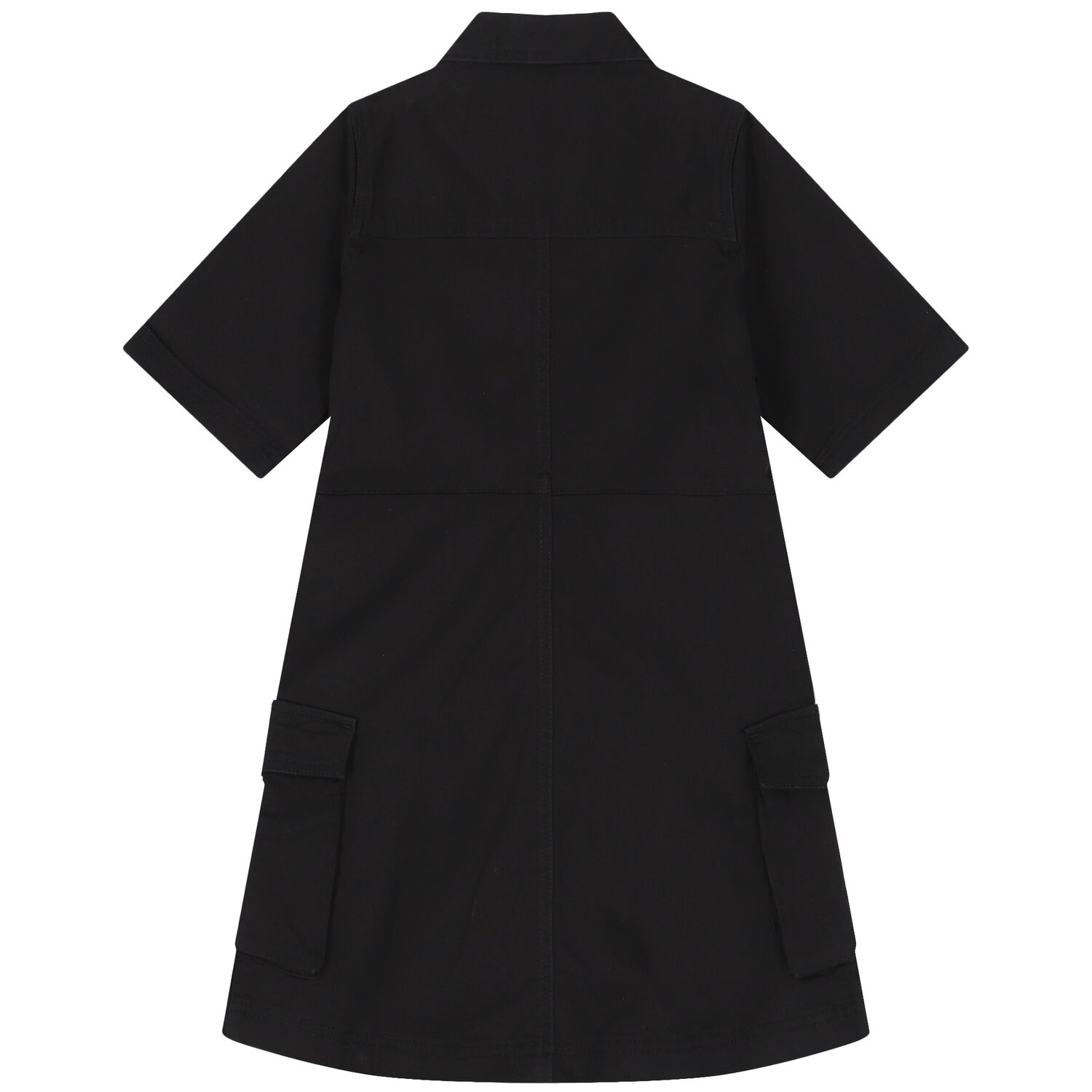 Girls Black Logo Zip-Up Dress, 1, hi-res