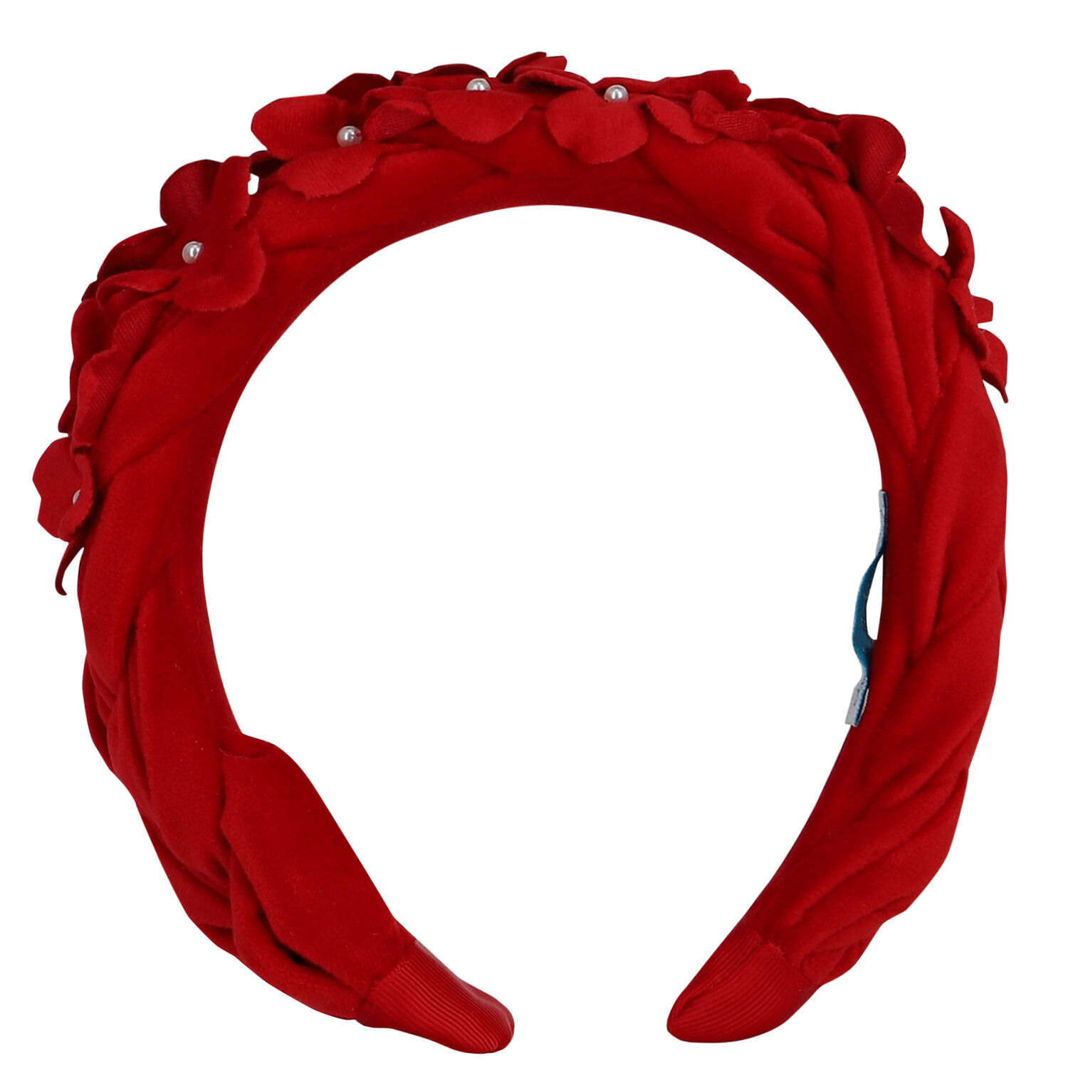 Girls Red Velvet Flower Headband, 1, hi-res