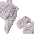 Grey Faux Fur Bear Hat & Mittens Set, 2, hi-res