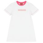 Girls White Logo Dress, 1, hi-res