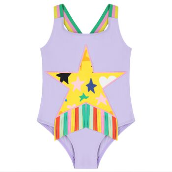 Girls Purple Star Swimsuit