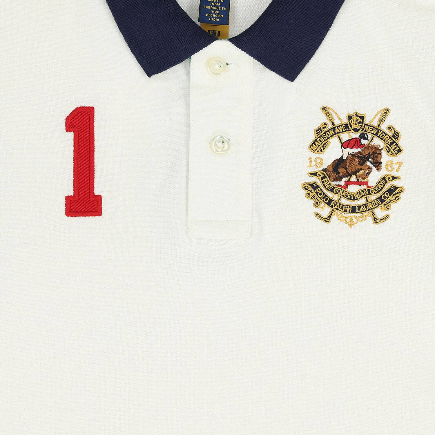 Boys Ivory Crest Logo Polo Shirt, 1, hi-res