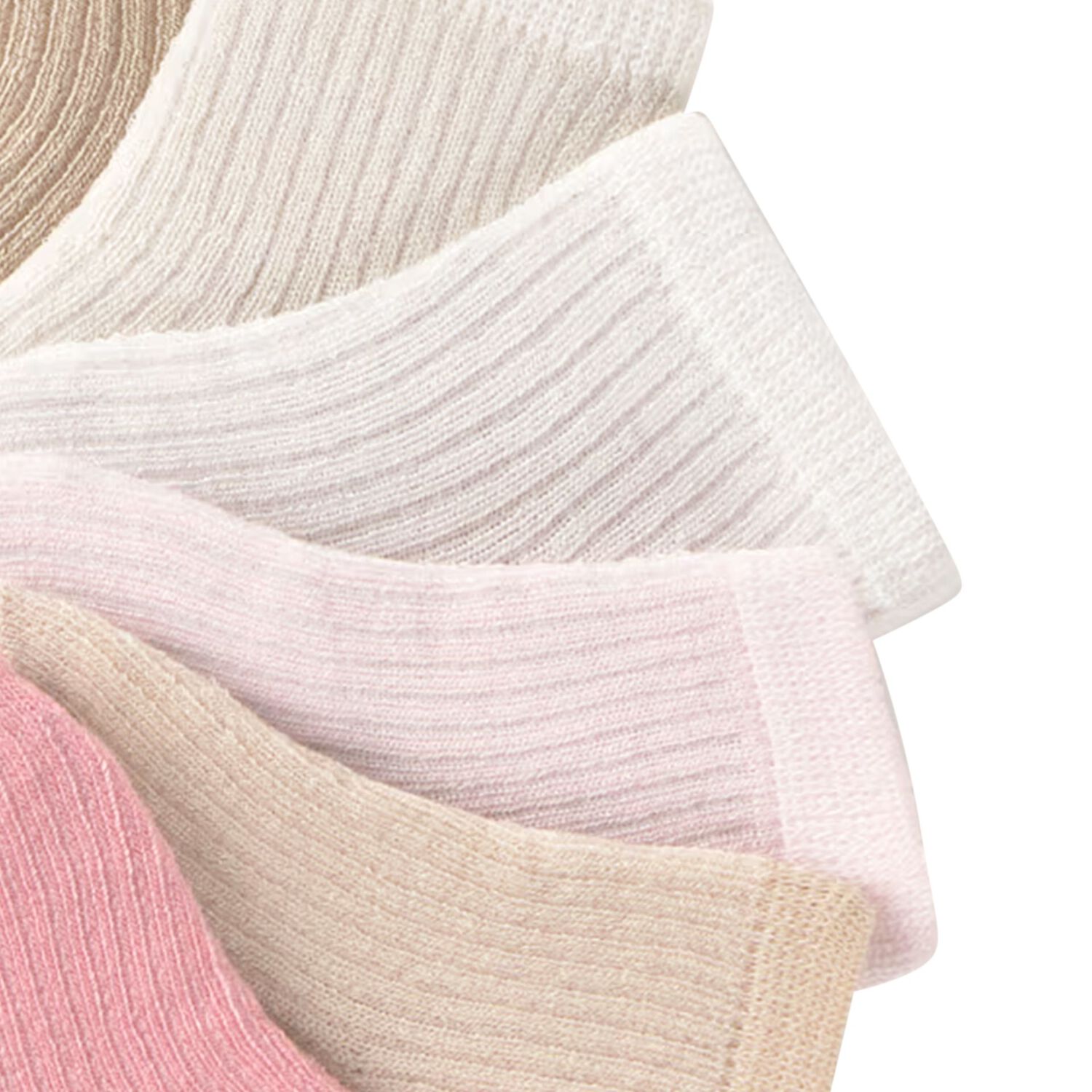 Baby Girls Beige, Ivory & Pink Socks ( 6 Pack ), 3, hi-res