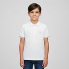 Boys White Logo Polo Shirt, 1, hi-res